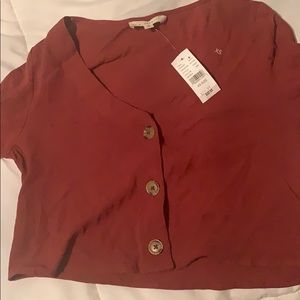 cropped button up bell bottomed shirt